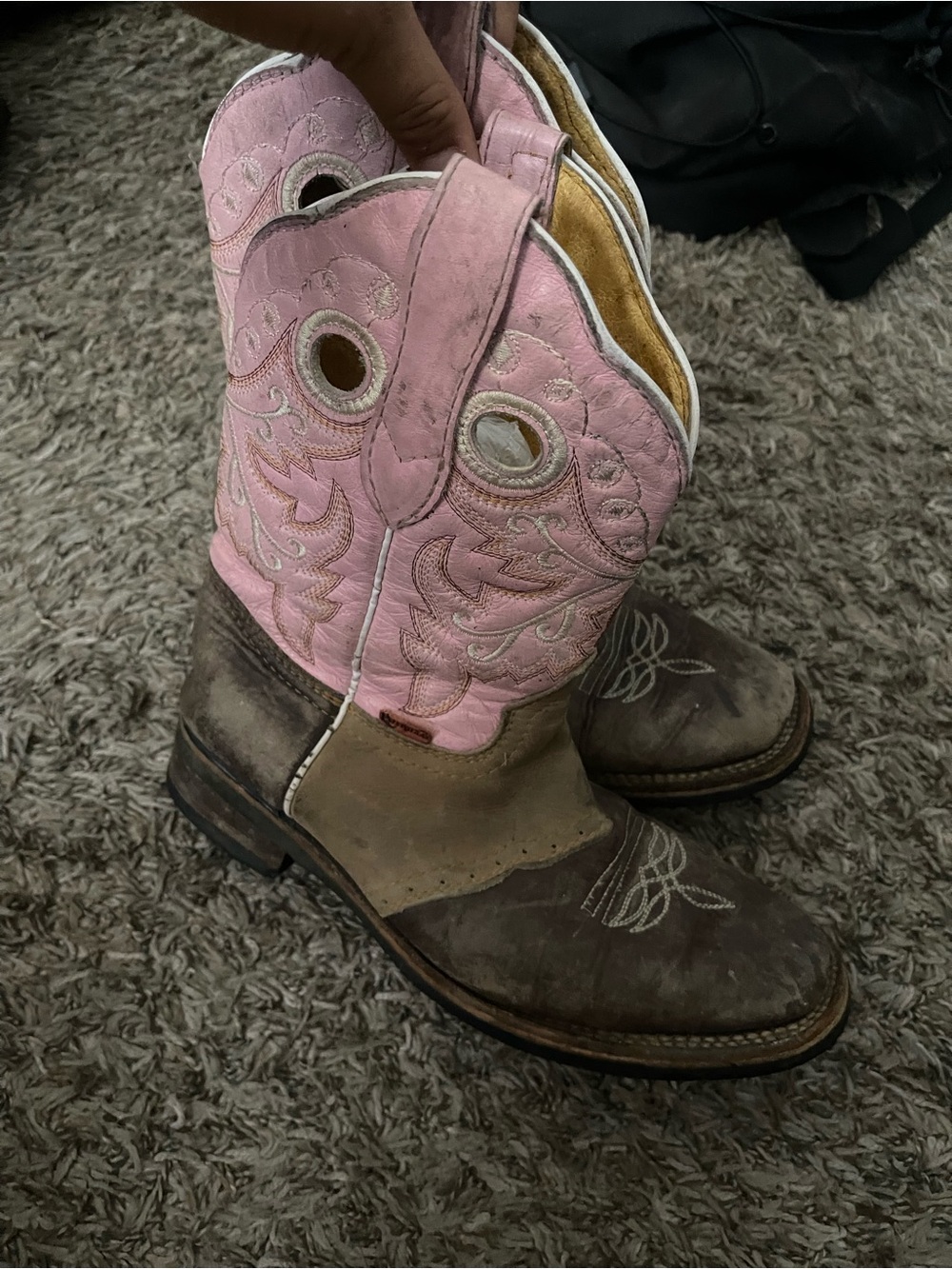 Potrillo Pink and Brown' Western Cowboy Boot